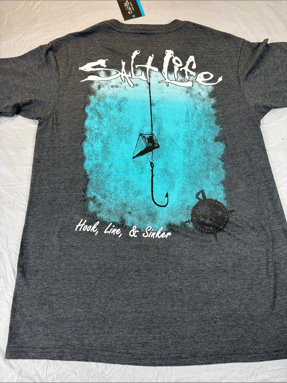 SALT LIFE GRAY POCKET T SHIRT NWT